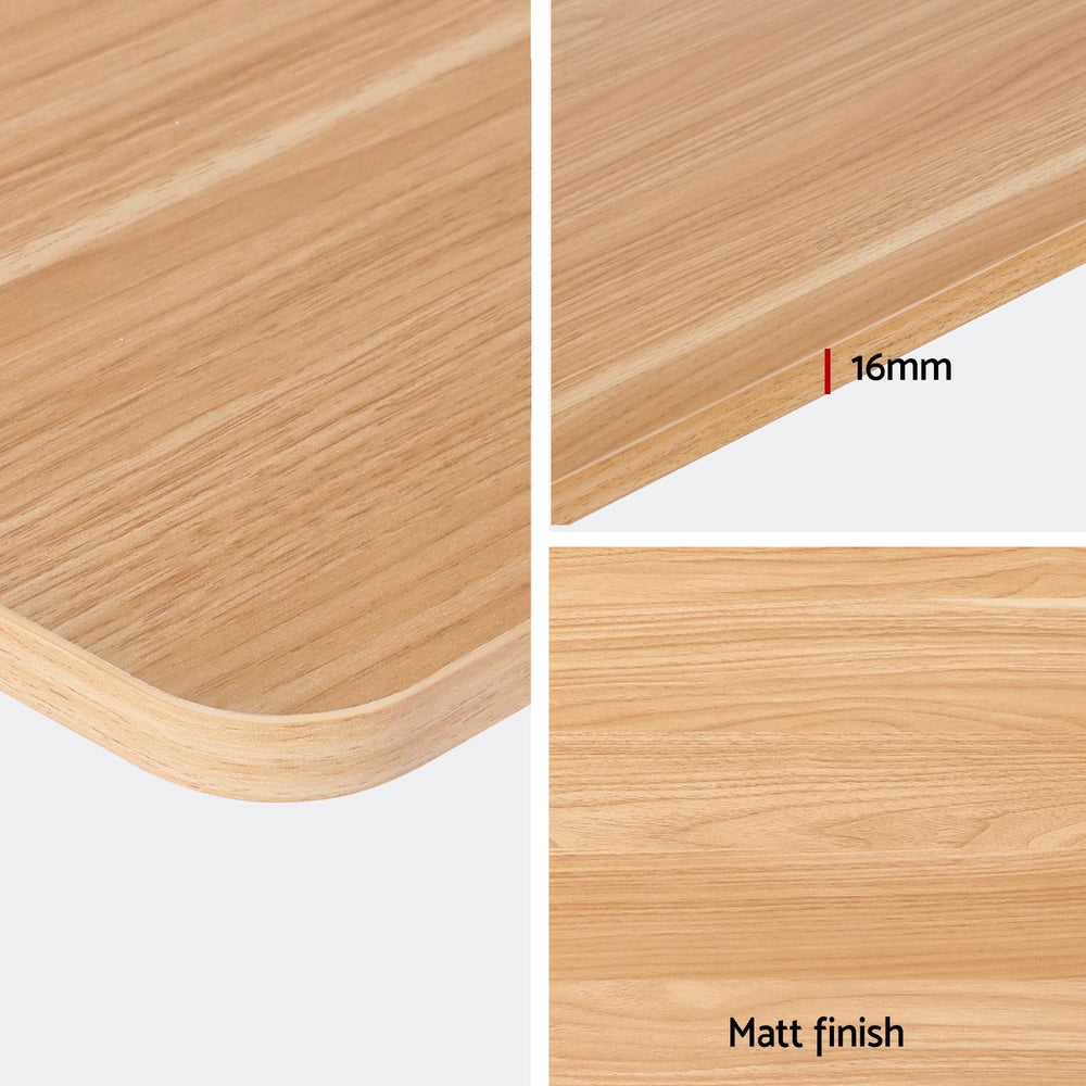 Electric Standing Desk 140cm Adjustable Height Motorised Home Office Desk Oak Black