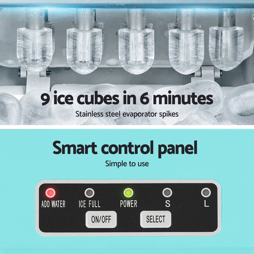 12kg Ice Maker Machine w/Self Cleaning Green