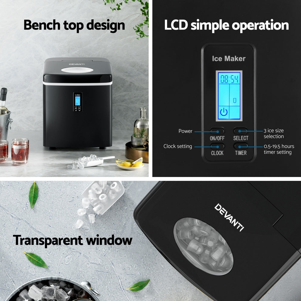 15kg Ice Maker Machine Black