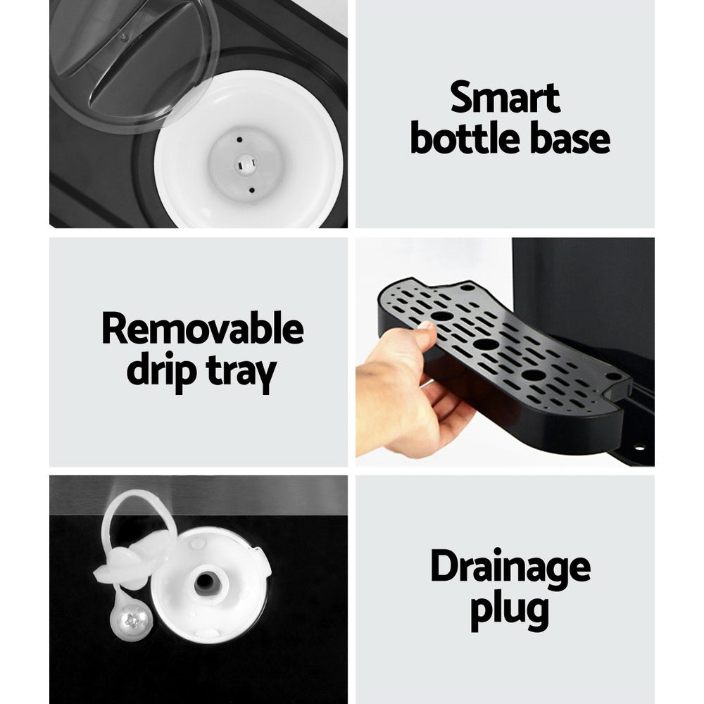 20kg 3 in 1 Ice Maker Machine Cold and Hot Water Dispenser 3L Silver