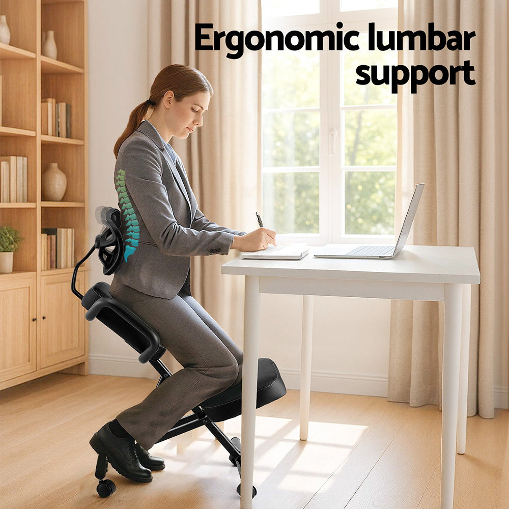 Kneeling Chair Ergonomic Office Home Knee Seat Posture Back Stretch Rest