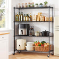 4-Tier Kitchen Rack Shelf with Wheels Shelving 152x45x187CM Adjustable Metal Storage Shelves