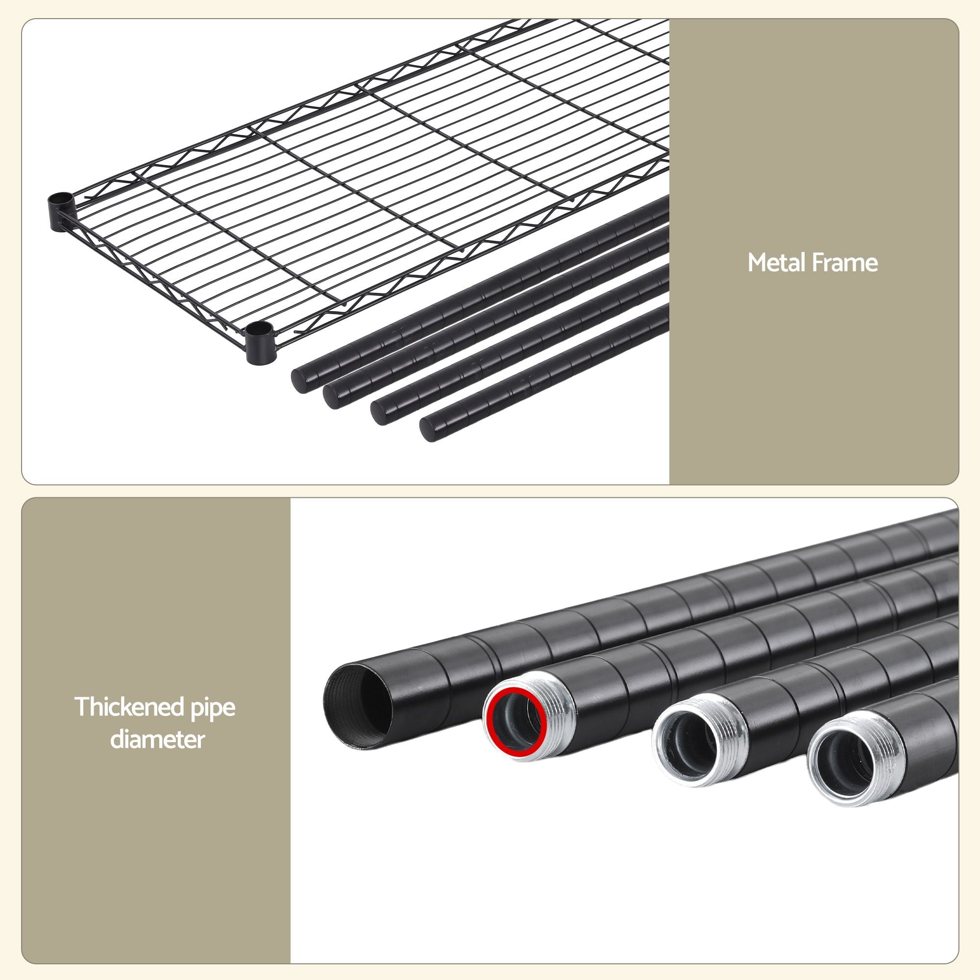 4-Tier Kitchen Rack Shelf with Wheels Shelving 152x45x187CM Adjustable Metal Storage Shelves