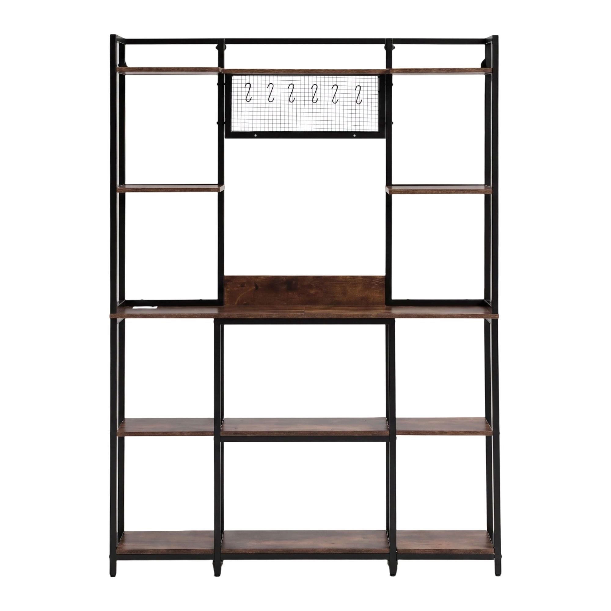 Kitchen Rack with 6 Hooks Microwave Storage Shelf 120cm x 170cm