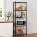5-Tier Kitchen Rack Shelf Shelving Unit 55x30x150CM Adjustable Metal Storage Shelves Black