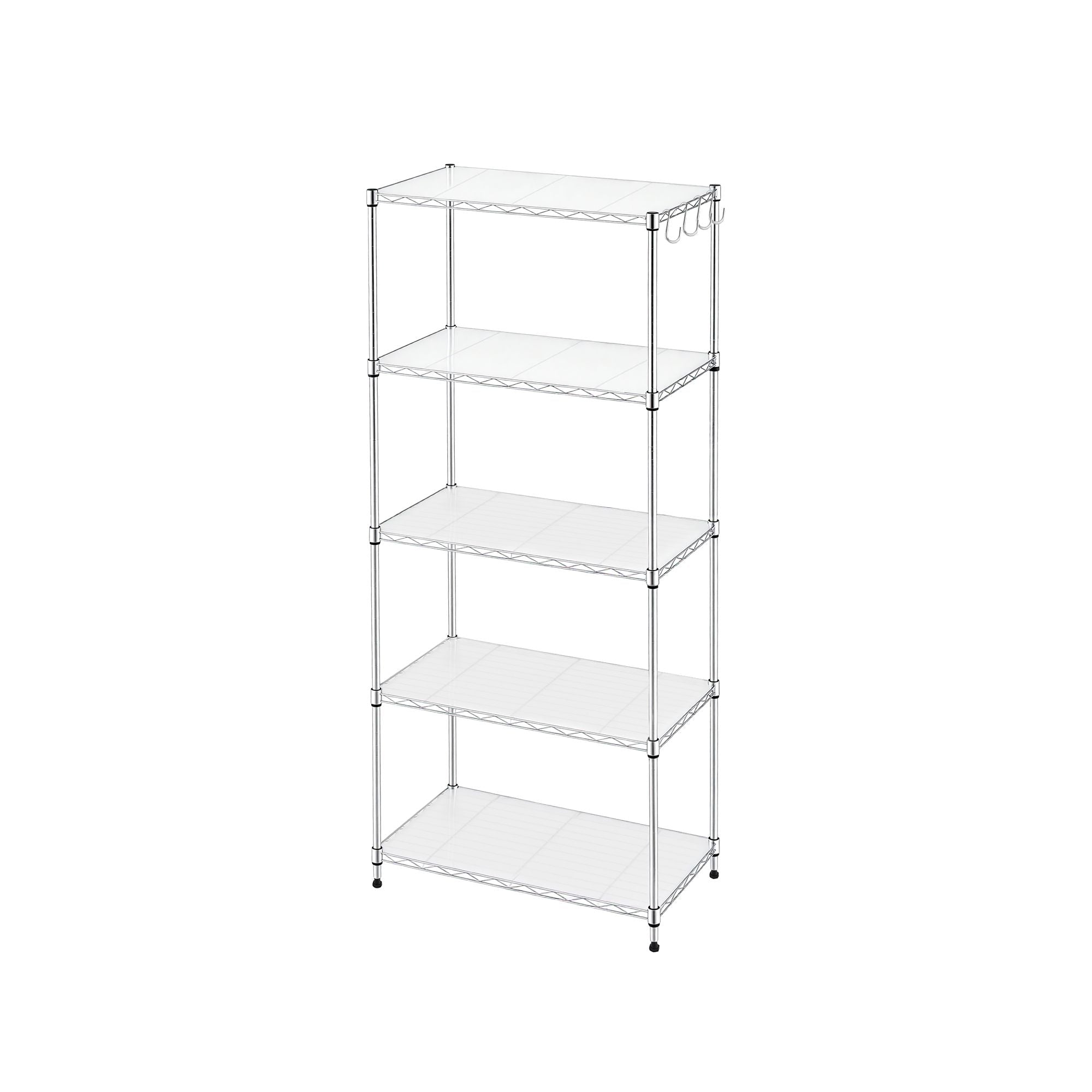 5-Tier Kitchen Rack Shelf Shelving Unit 60x35x150CM Adjustable Metal Storage Shelves Silver