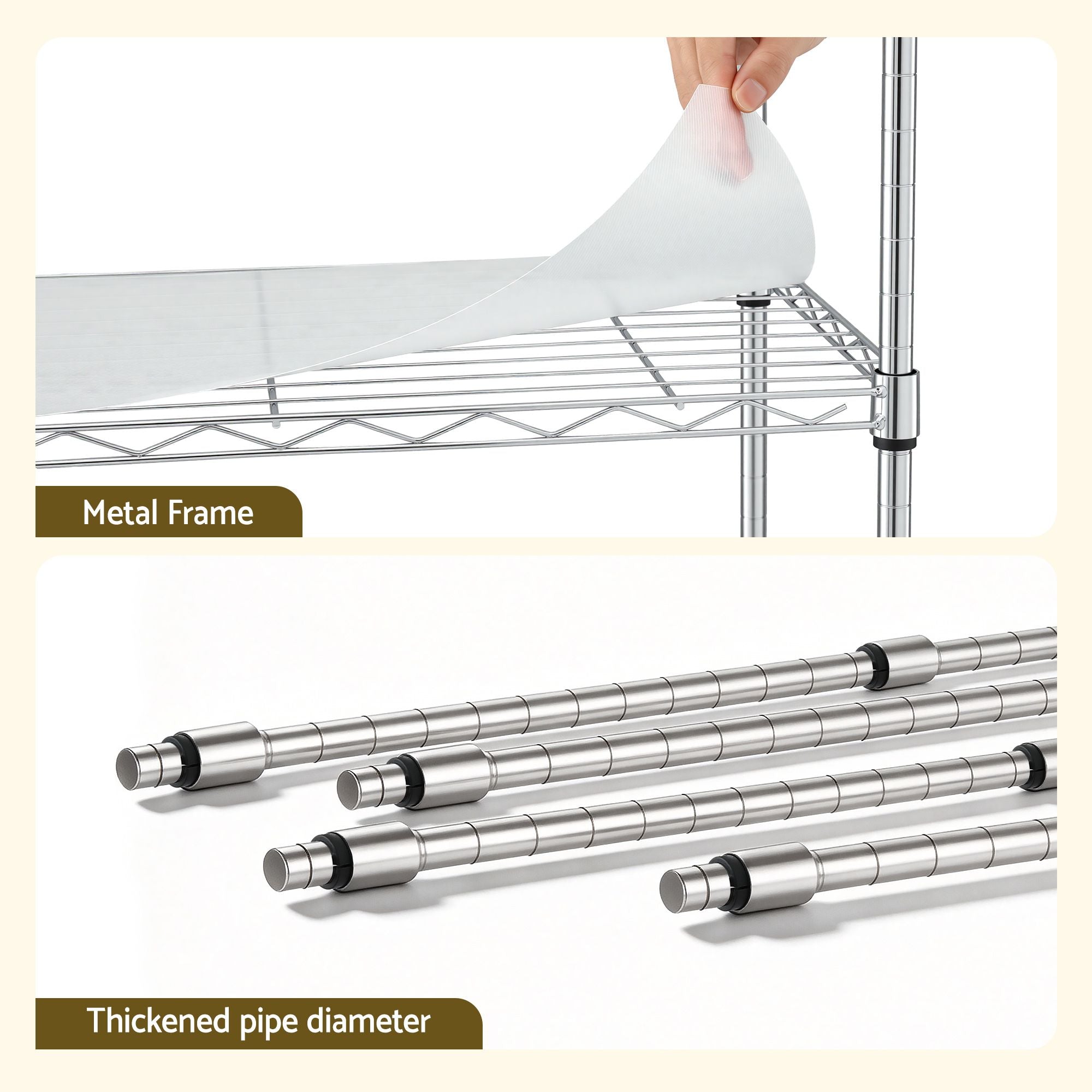 5-Tier Kitchen Rack Shelf Shelving Unit 60x35x150CM Adjustable Metal Storage Shelves Silver