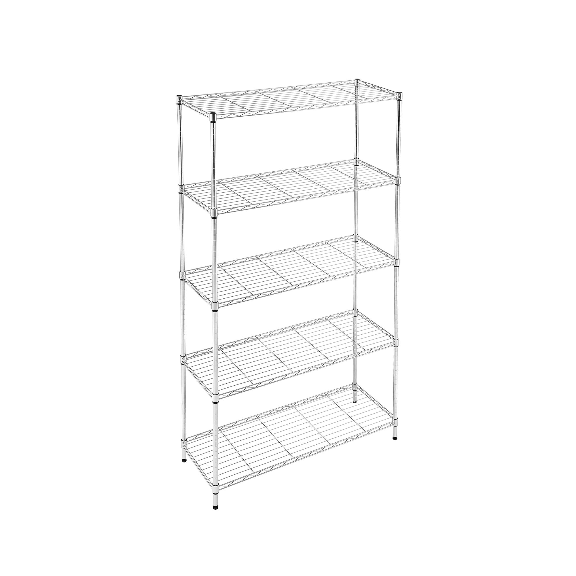 5-Tier Kitchen Rack Shelf Shelving 90x35x182CM Adjustable Metal Storage Shelves