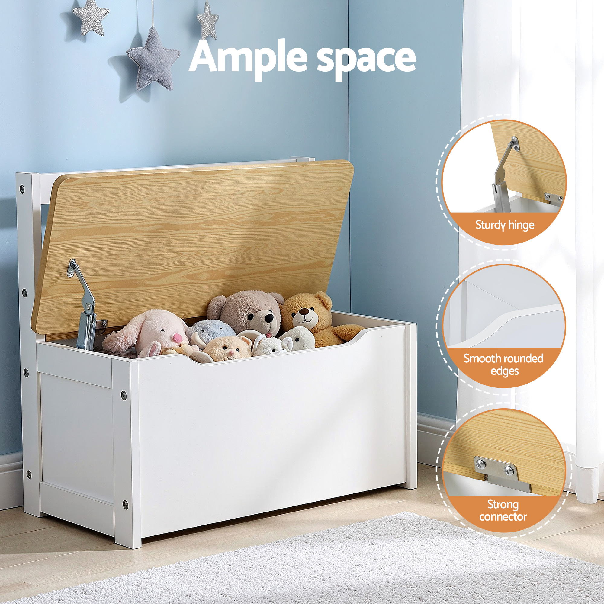 4-Piece Kids Activity Table and Chair Set with Storage Bench for Drawing, Reading & Snack Time - Natural