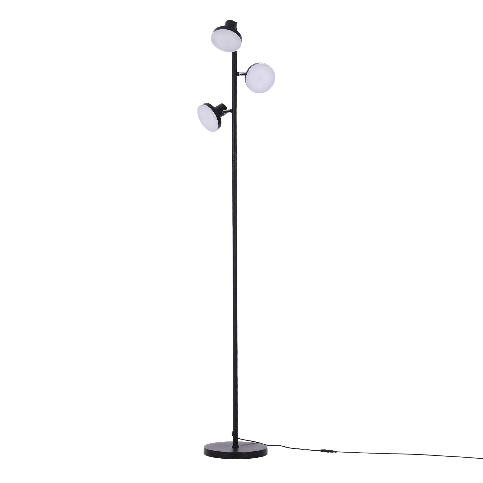RGB Floor Lamp LED with 3 Swivel Lights Color Changing Lamp with Remote Stepless Dimmable