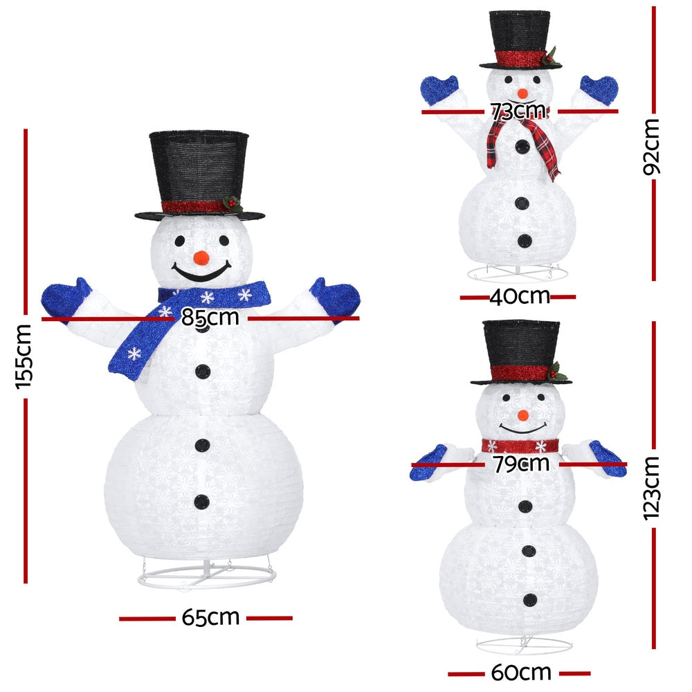 Christmas Lights 330 LED Fairy Light 3pcs Snowman Decorations Set