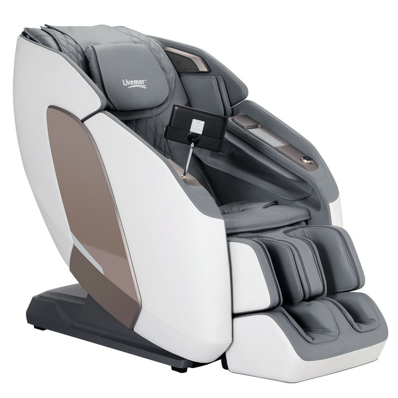 4D Massage Chair Electric Recliner Double Core Mechanism Massager Melisa White