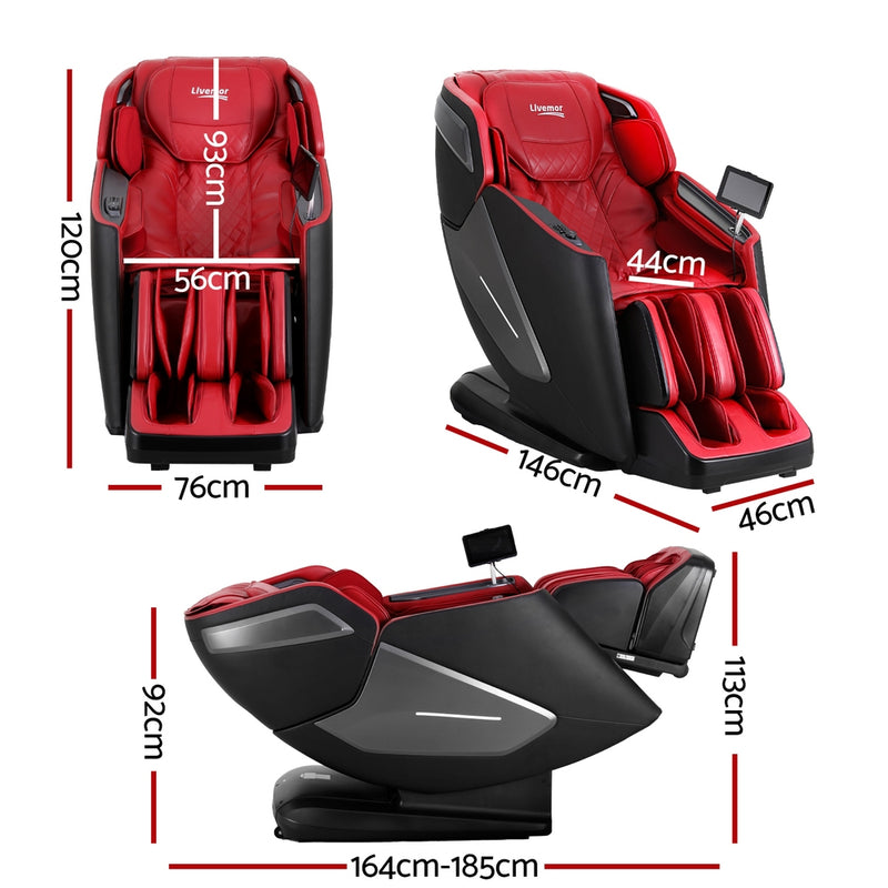 4D Massage Chair Electric Recliner Home Massager Red