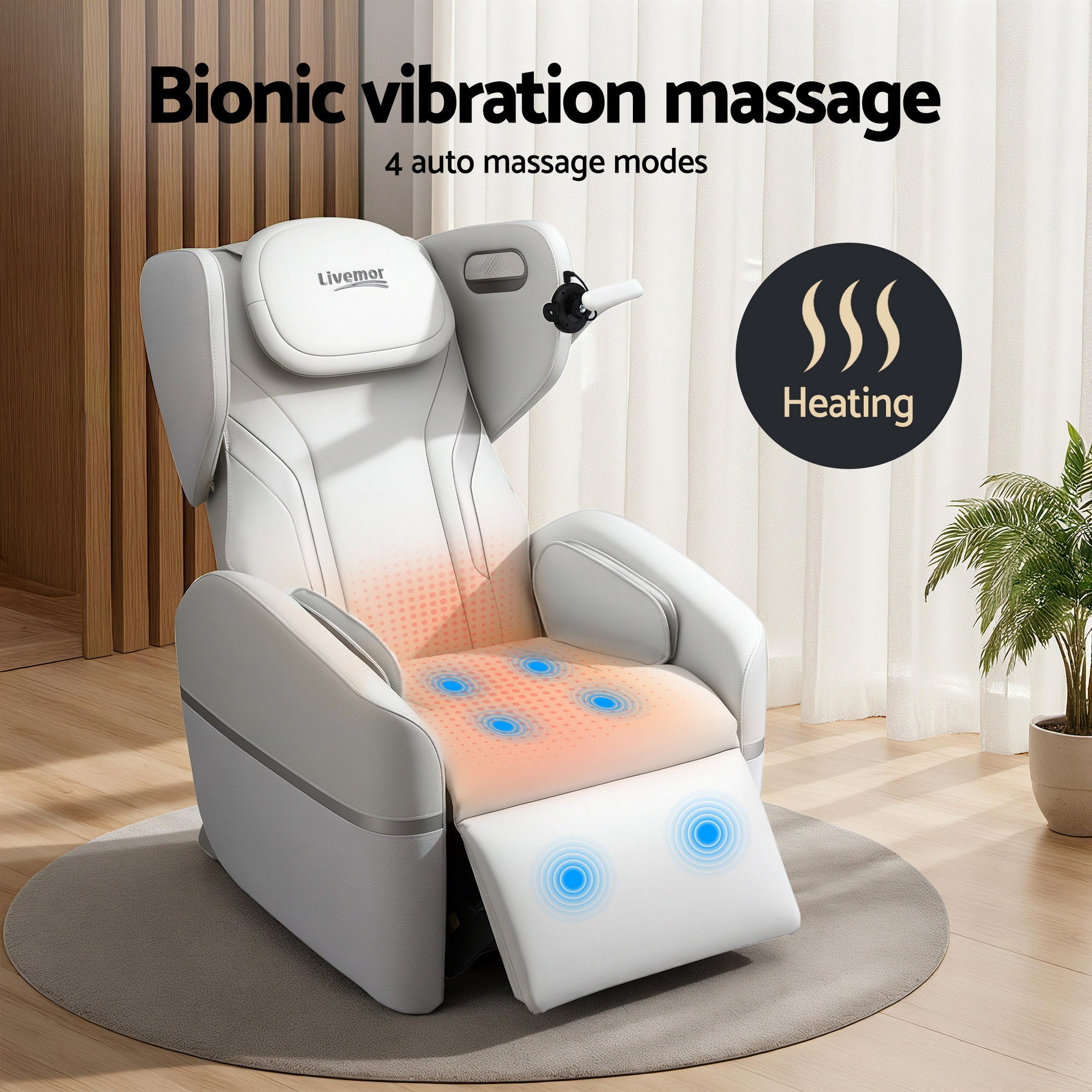 ZENO Electric Vibration Massage Recliner Chair - Beige