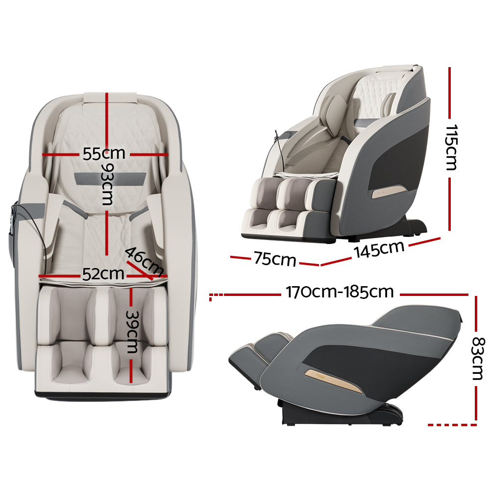 Massage Chair Electric Recliner Massager Grey Decima