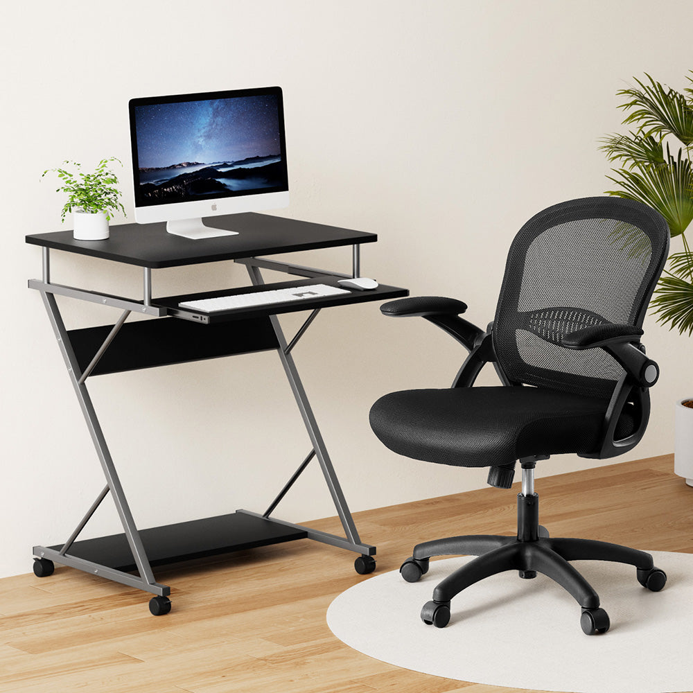 Mesh Id Computer Desk Computer Desk Mesh Office Chair Set Desks with Keyboard Shelf Try Blac