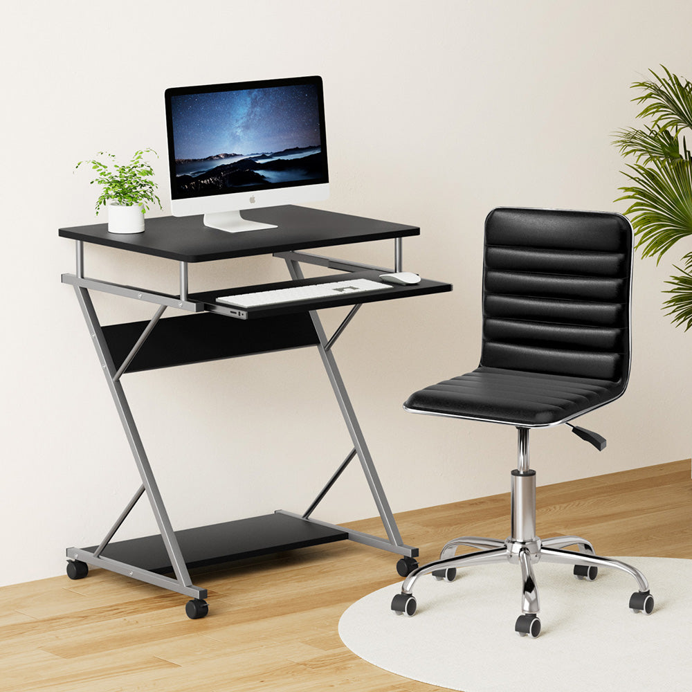 Computer Desk Office Chair Set Desks with Keyboard Shelf Try Black