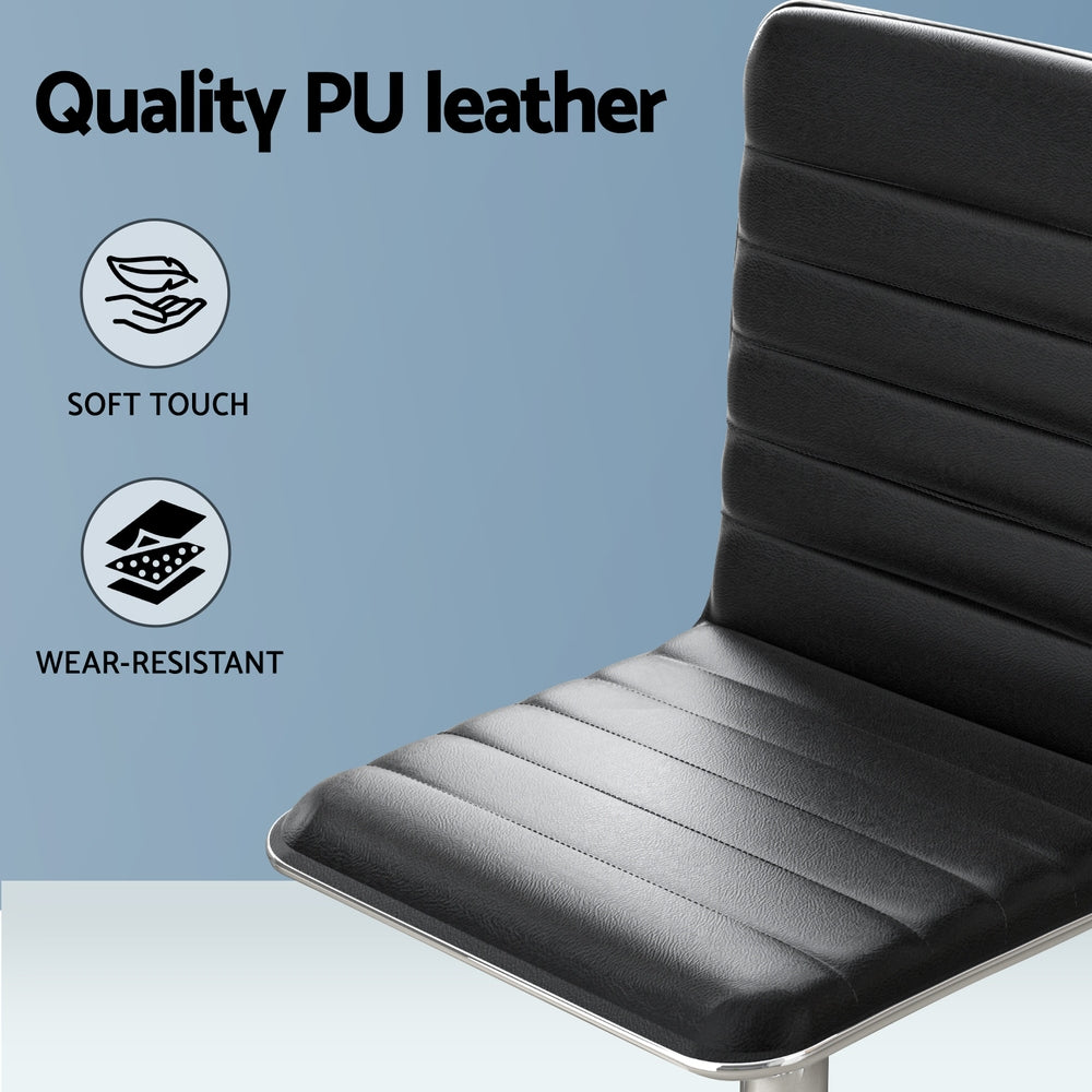 Computer Desk 120cm Executive Office Chairs Set PU Leather Low Back Black