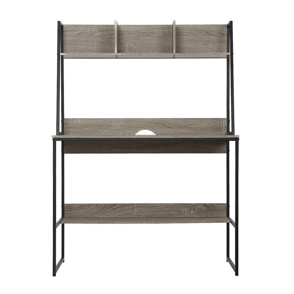 Computer Desk Bookshelf Storage Grey 100CM