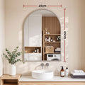 Arch Wall Mirror, Decorative Silver Frame Mirrors, 61x41cm Bathroom Vanity Mirror, Slim Frame for Living Room Entryway Bedroom Decor