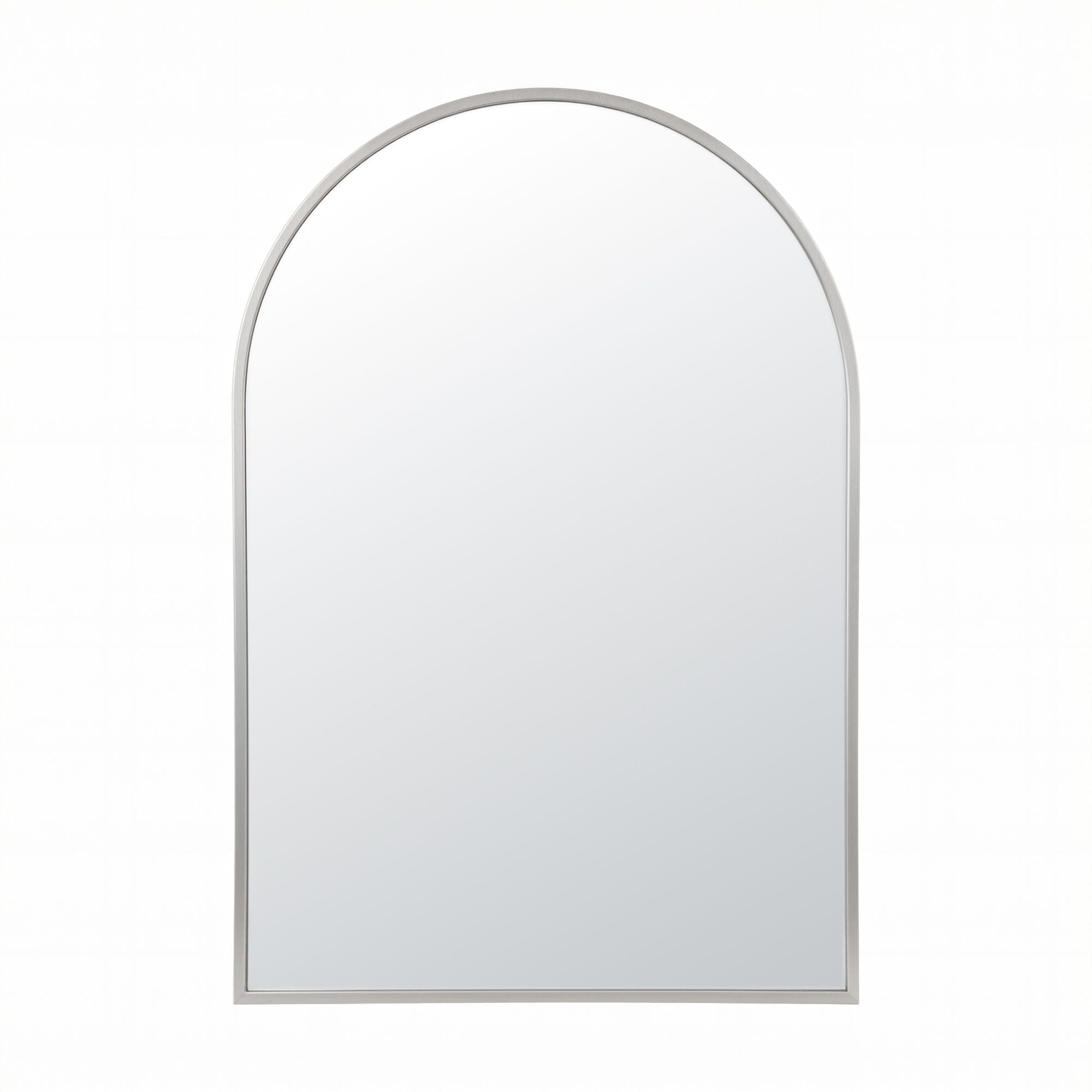 Arch Wall Mirror, Decorative Silver Frame Mirrors, 61x41cm Bathroom Vanity Mirror, Slim Frame for Living Room Entryway Bedroom Decor