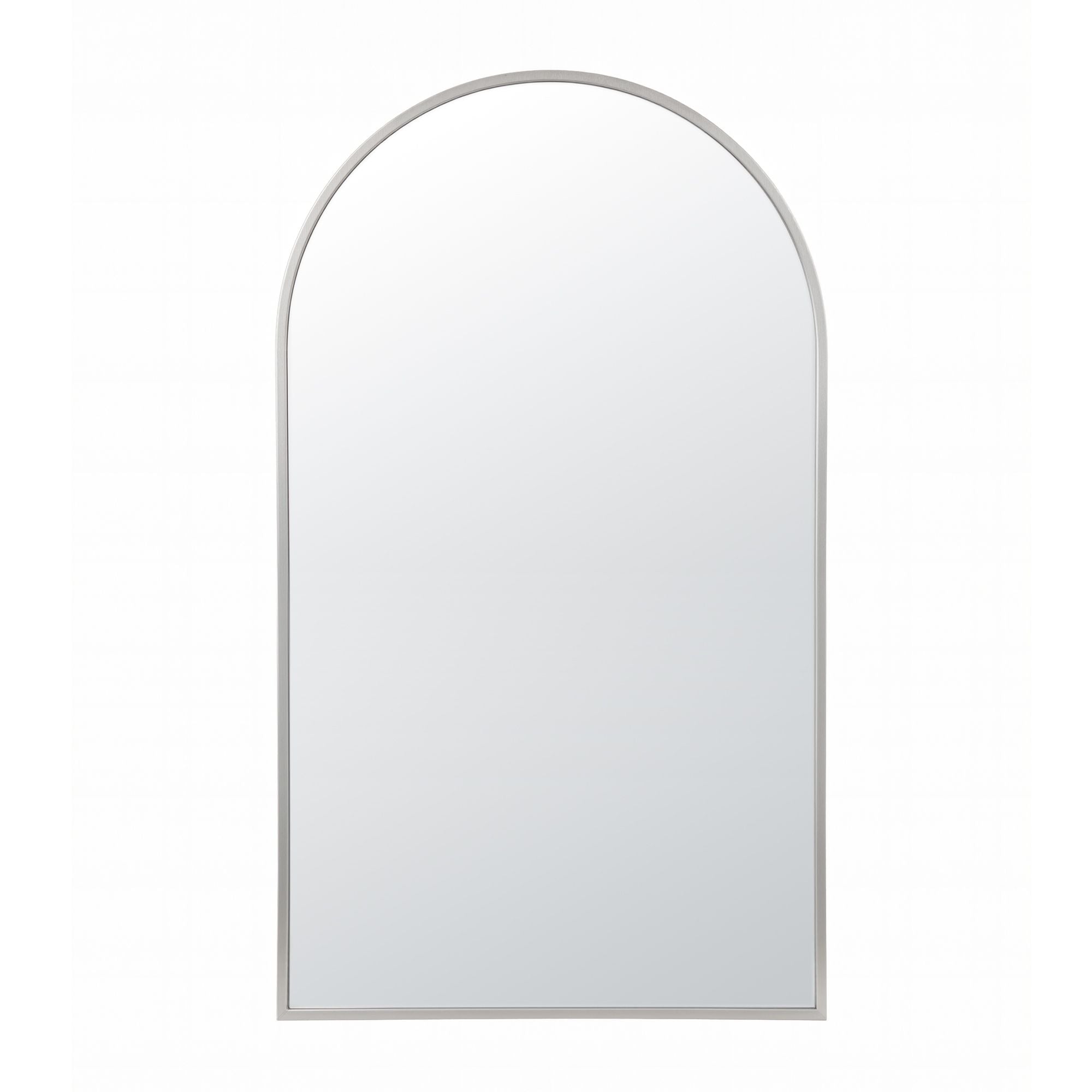 Arch Wall Mirror, Decorative Silver Frame Mirrors, 86x50cm Bathroom Vanity Mirror, Slim Frame for Living Room Entryway Bedroom Decor