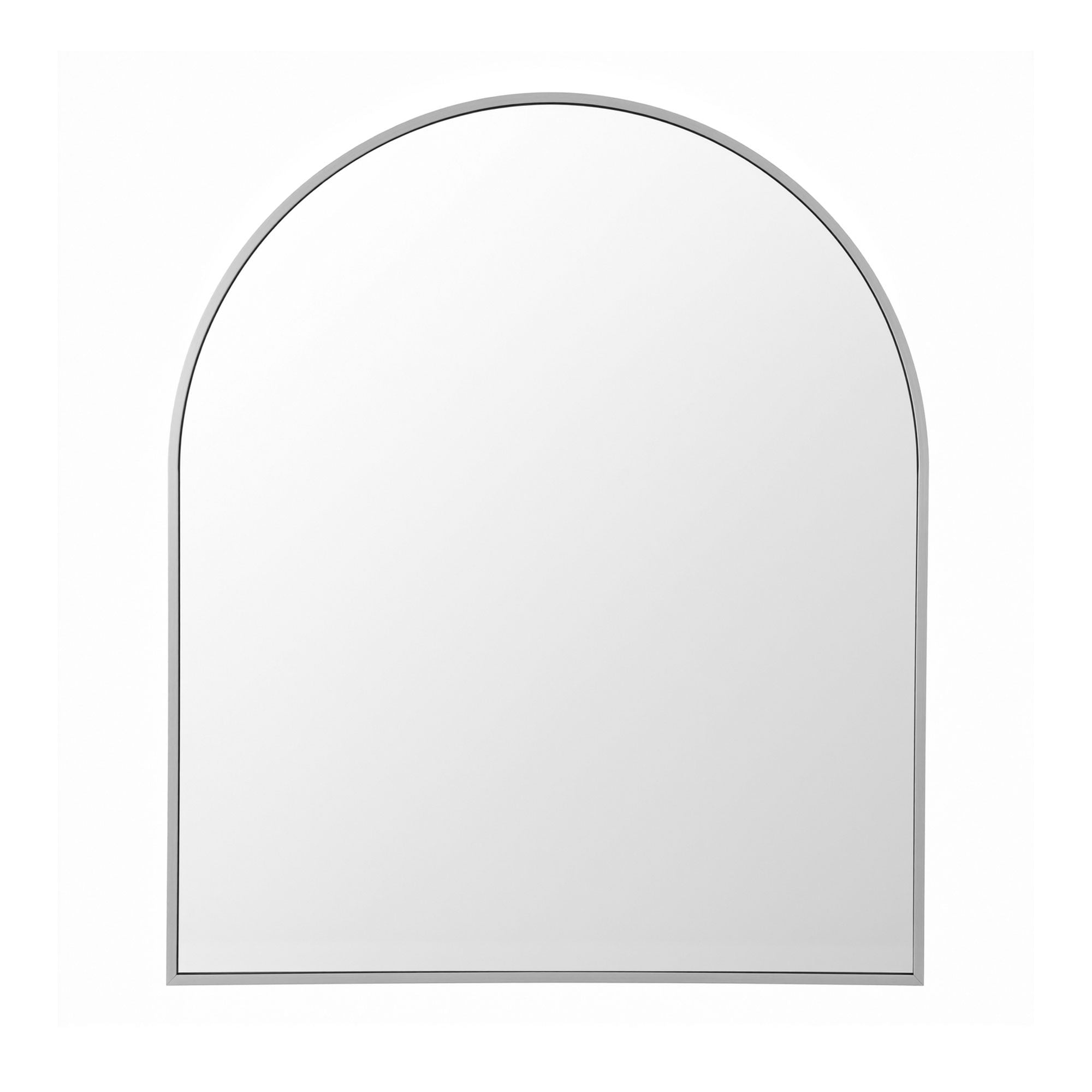 Arch Wall Mirror, Decorative Silver Frame Mirrors, 86x81cm Bathroom Vanity Mirror, Slim Frame for Living Room Entryway Bedroom Decor