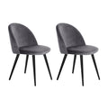 Dining Chairs Grey Velvet Set of 2 Charles