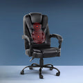 2 Point Massage Office Chair PU Leather Black