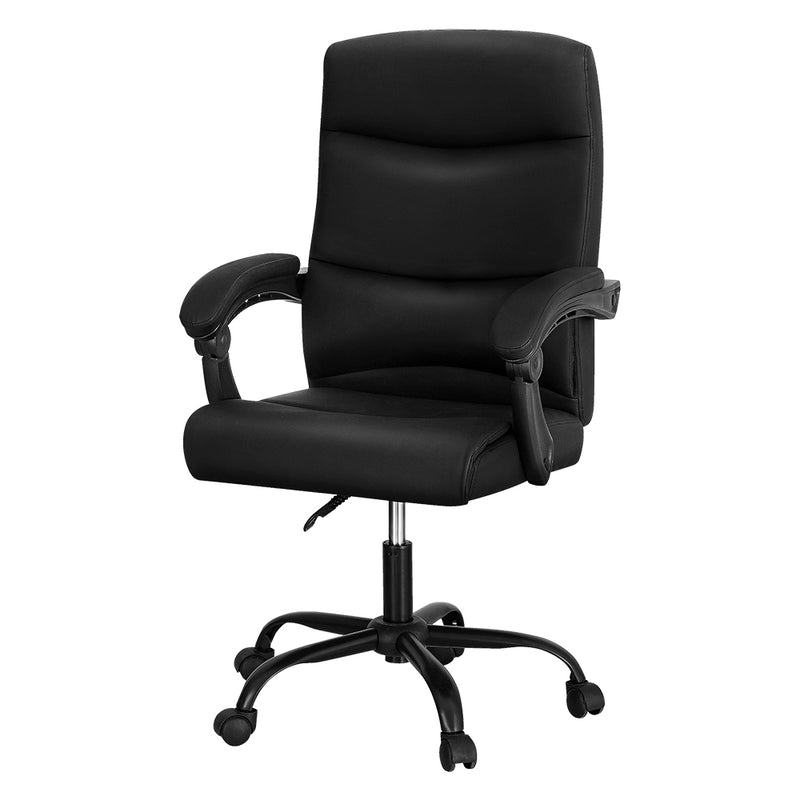 2 Point Massage Office Chair PU Leather Black