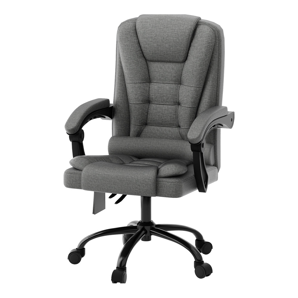 2 Point Massage Office Chair Fabric Grey