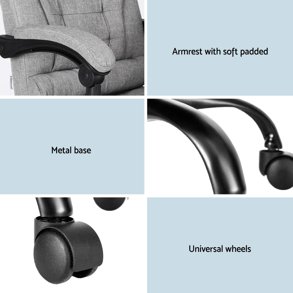 Executive Office Chair 4-Point Massage Adjustable Ergonomic Recline Back