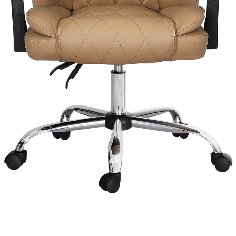 Executive Office Chair Leather Recliner Espresso