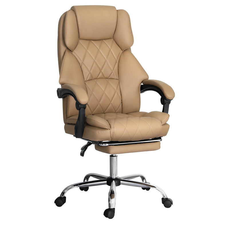 Executive Office Chair Leather Footrest Espresso