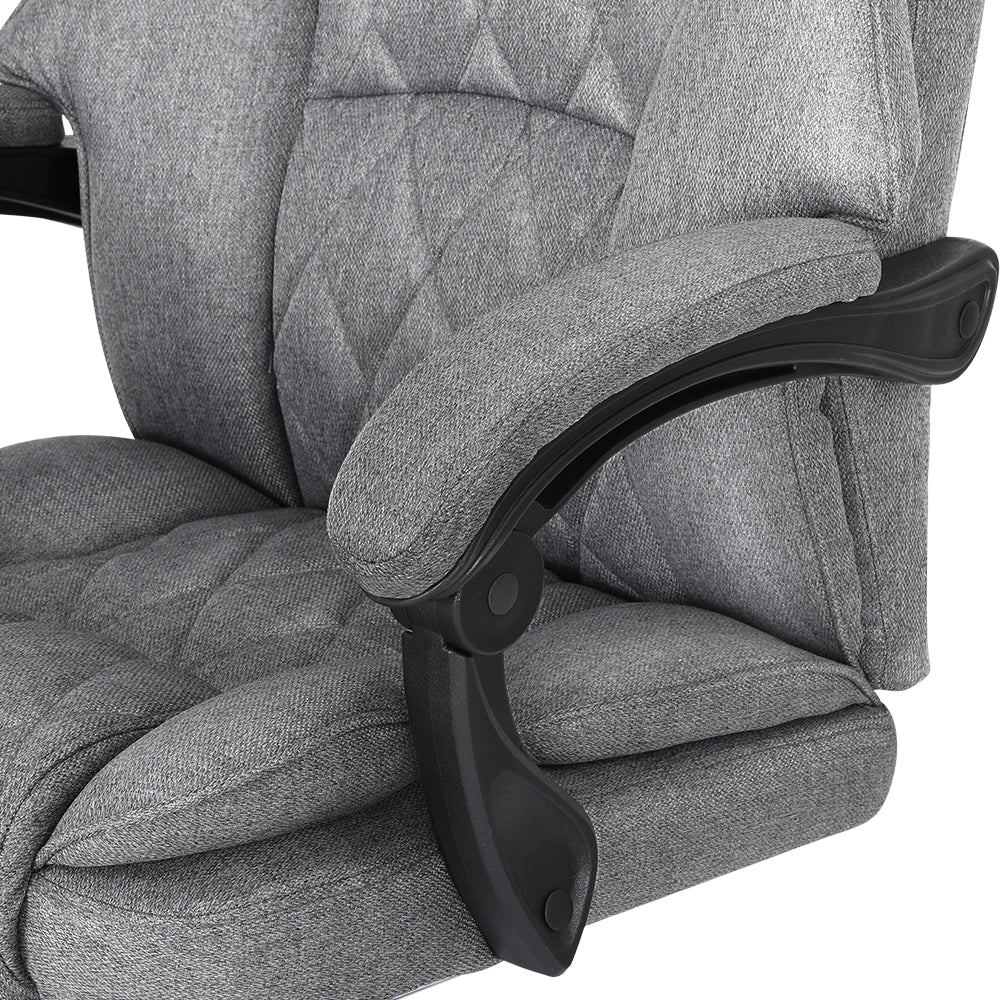 Executive Office Chair Fabric Footrest Grey