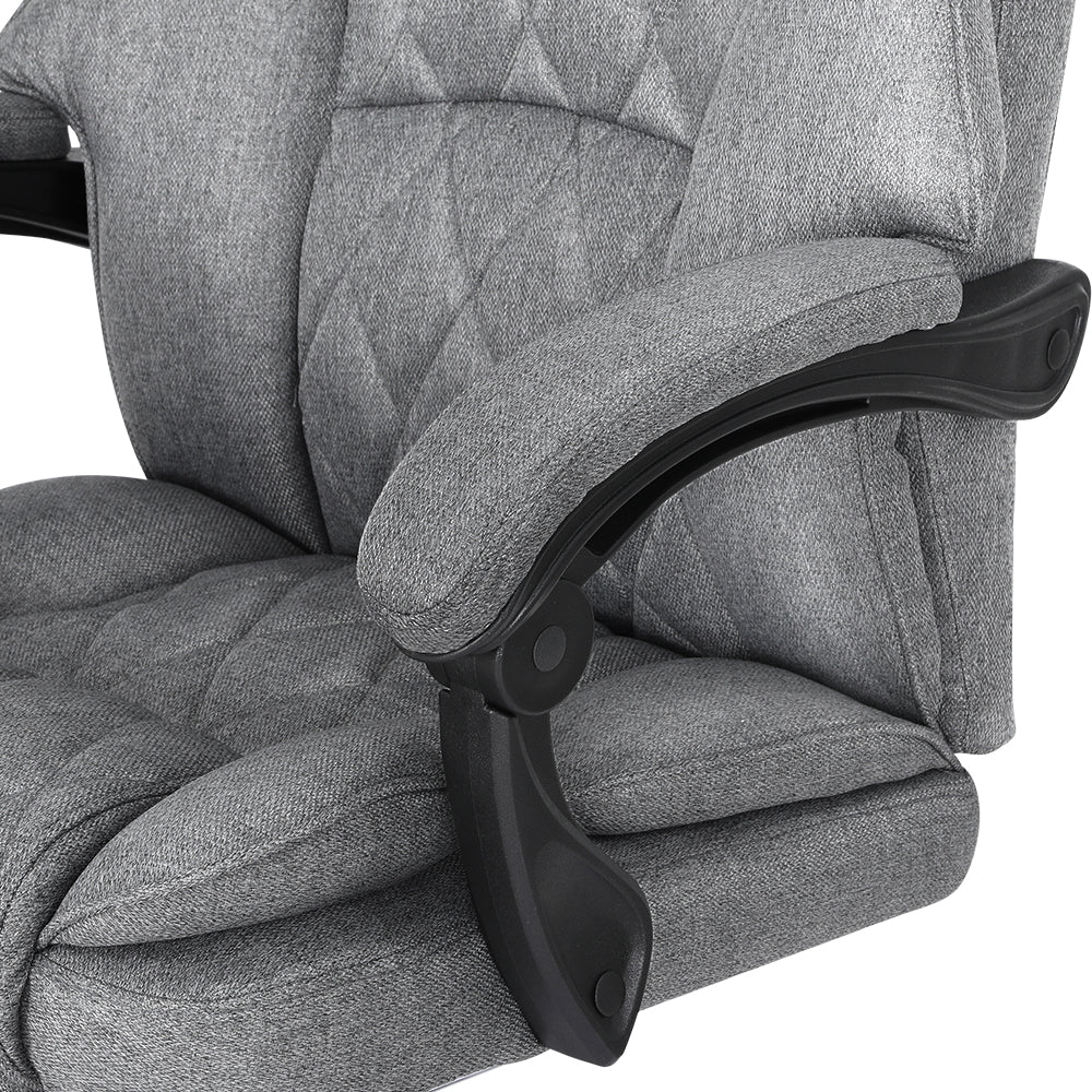 Executive Office Chair Fabric Recliner Grey