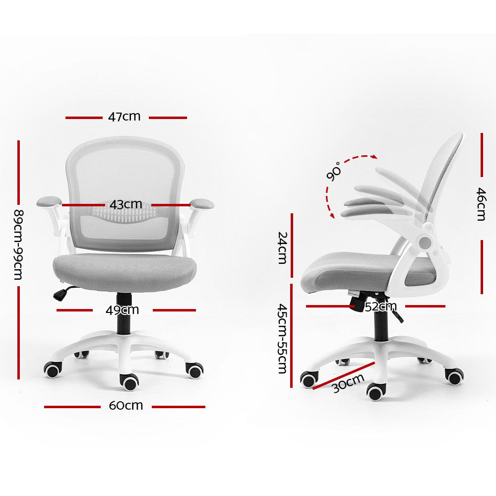 Mesh Office Chair Mid Back Grey