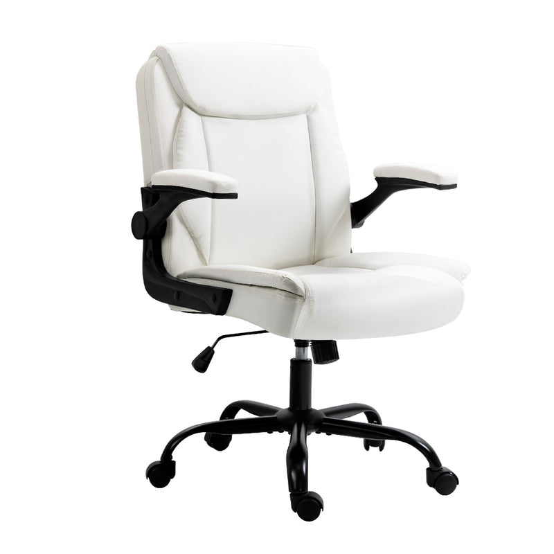 Executive Office Chair Mid Back White