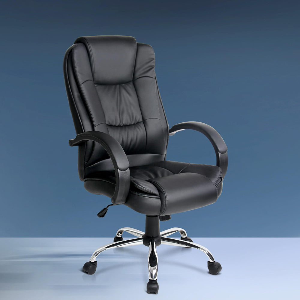 Executive Office Chair Leather Tilt Black