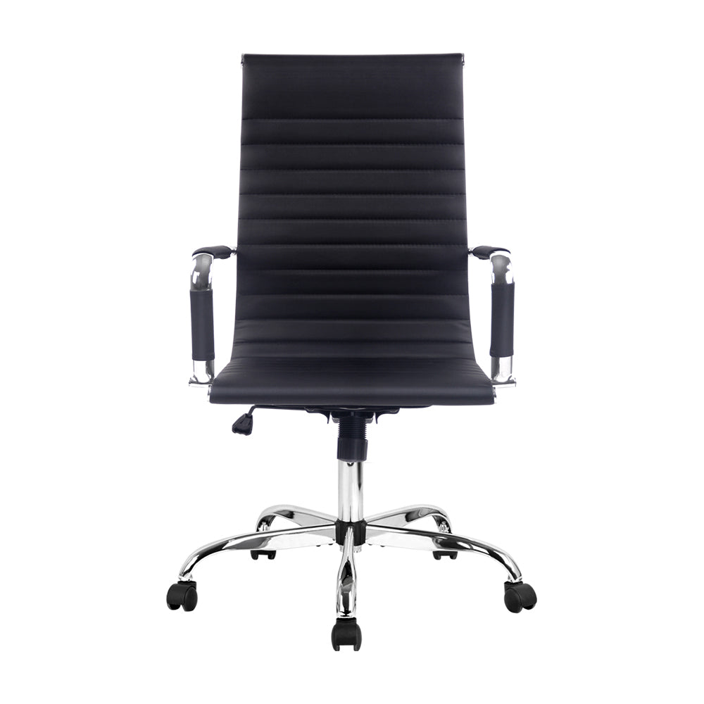 Office Chair PU Leather High Back Black