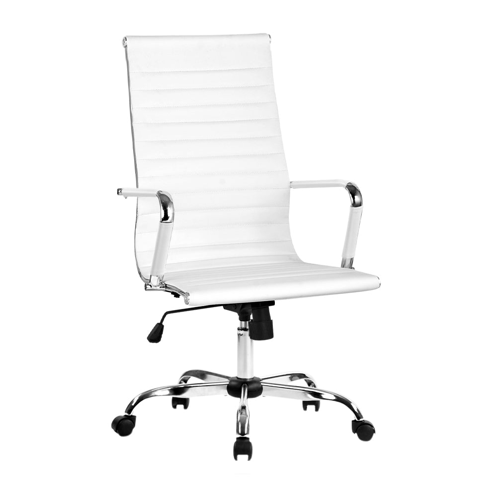 Office Chair PU Leather High Back White