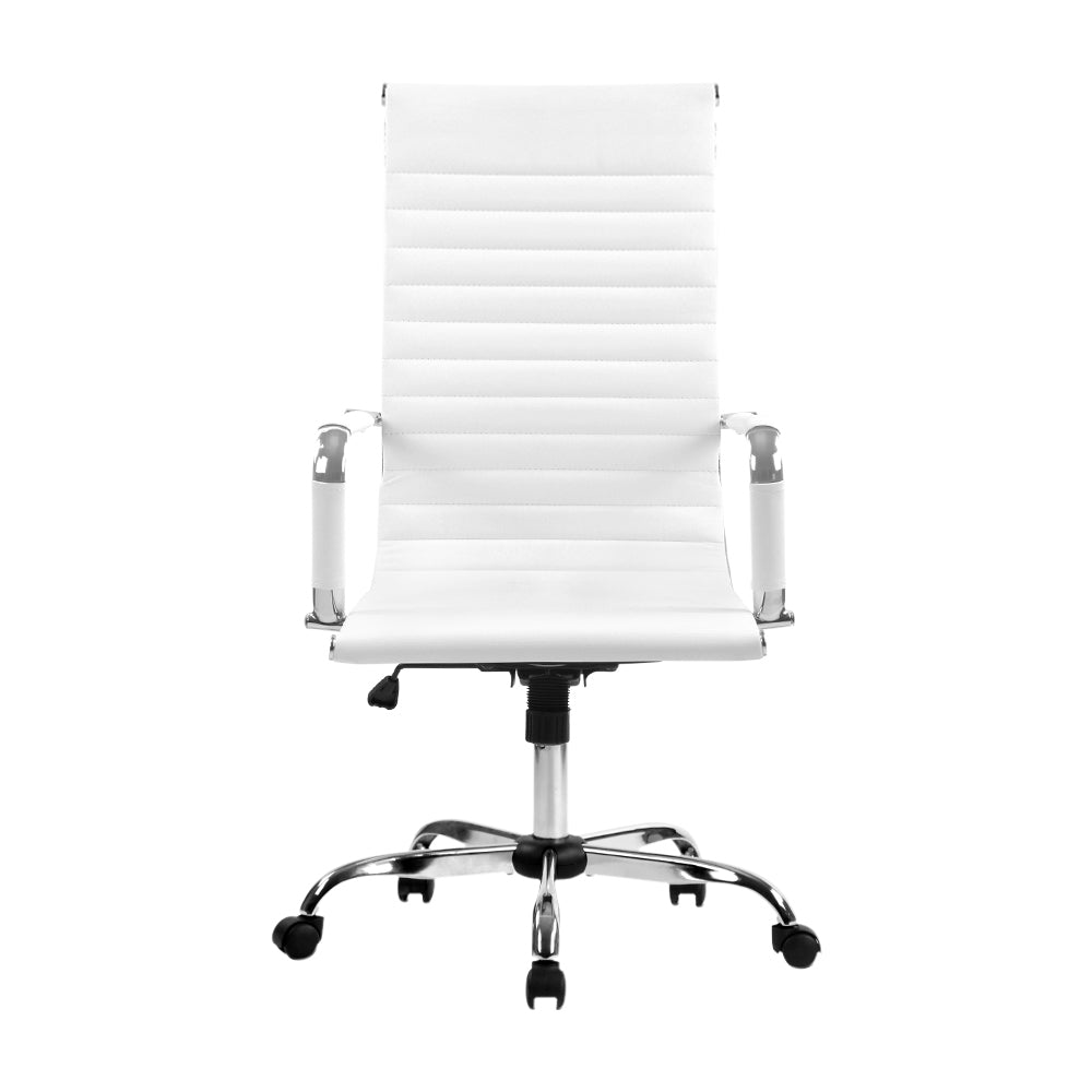 Office Chair PU Leather High Back White