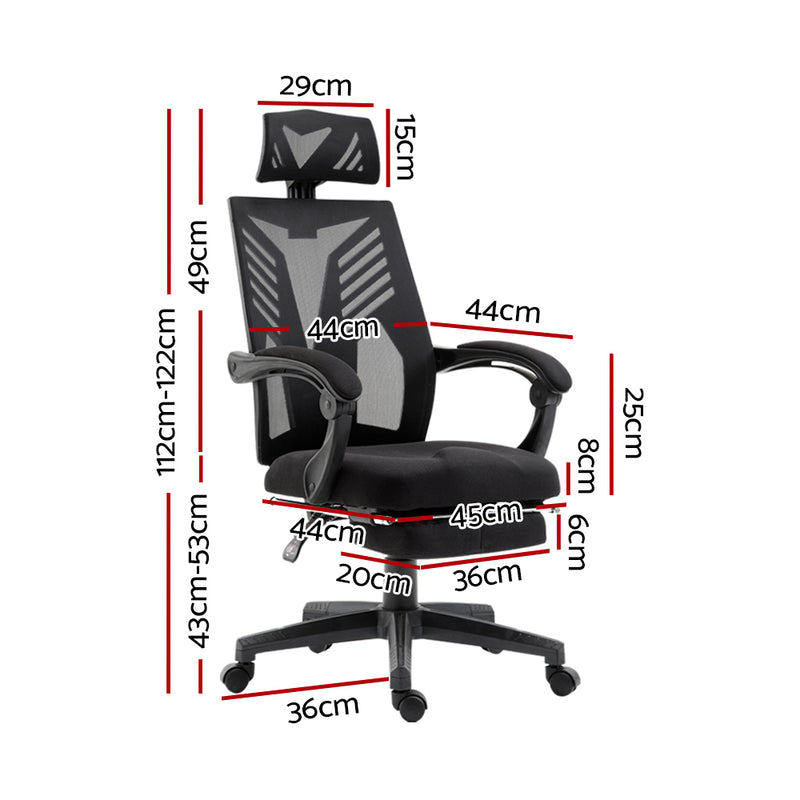 Mesh Office Chair Recliner Black