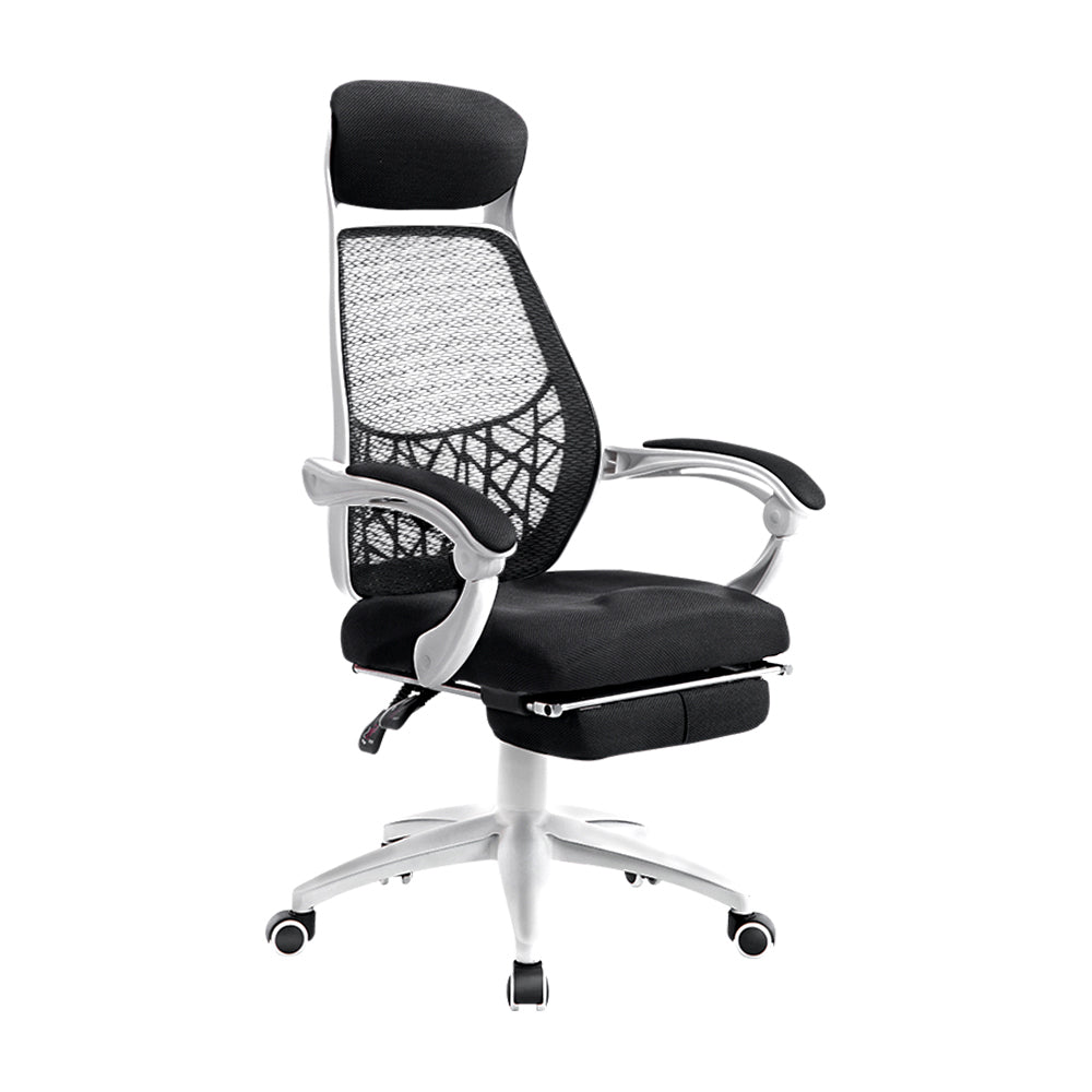 Mesh Office Chair Recliner Black White