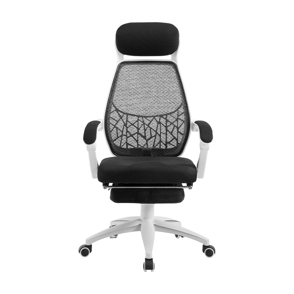 Mesh Office Chair Recliner Black White