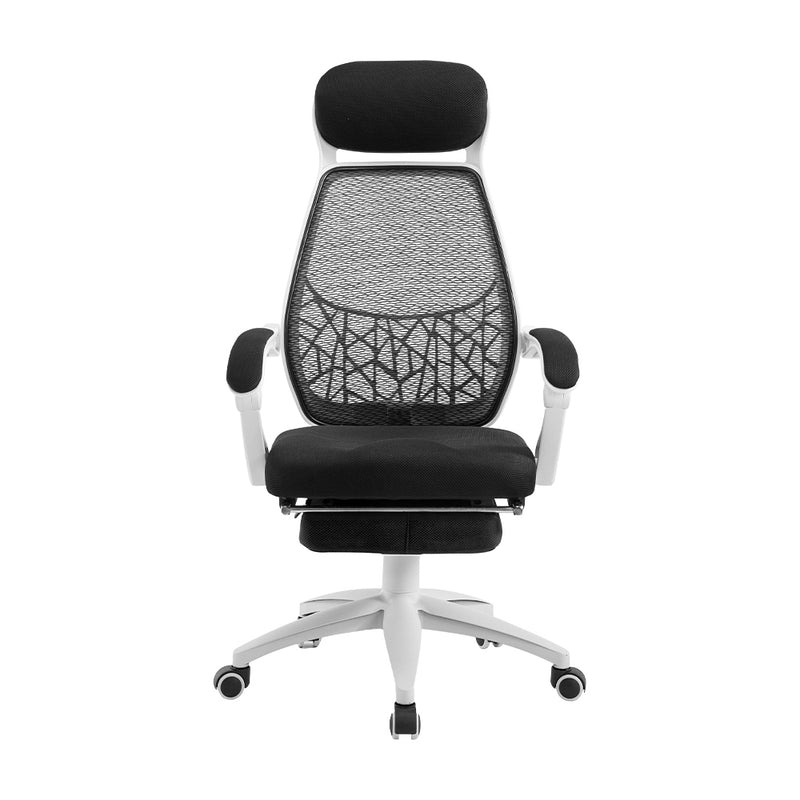 Mesh Office Chair Recliner Black White