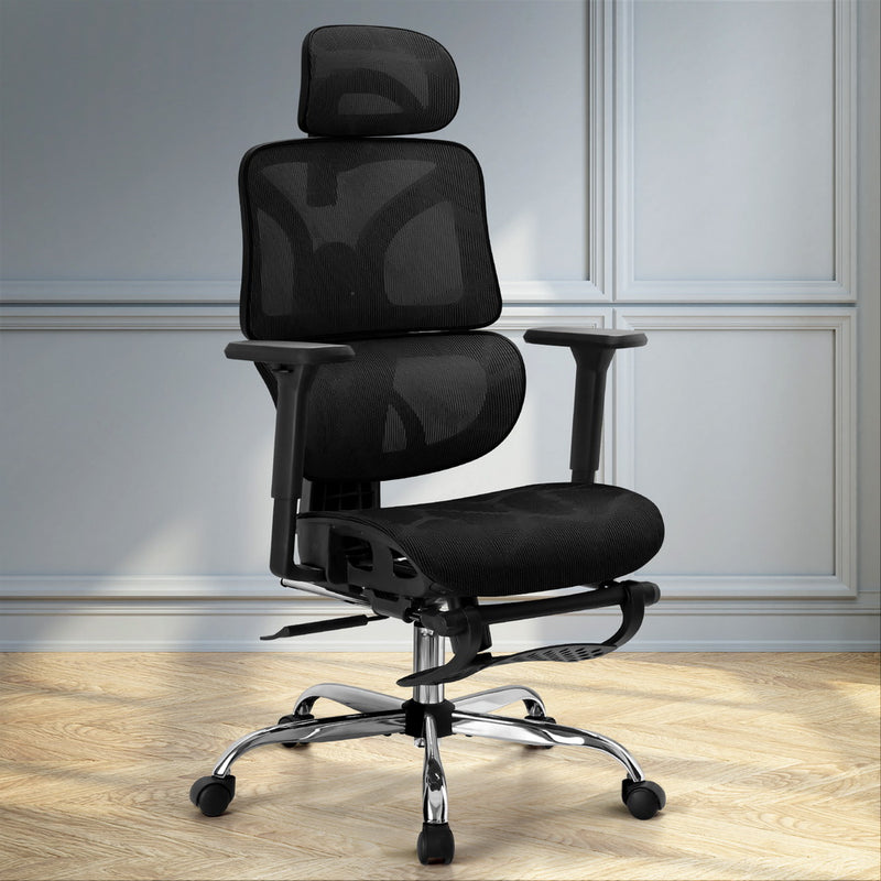 Ergonomic Office Chair Footrest Black