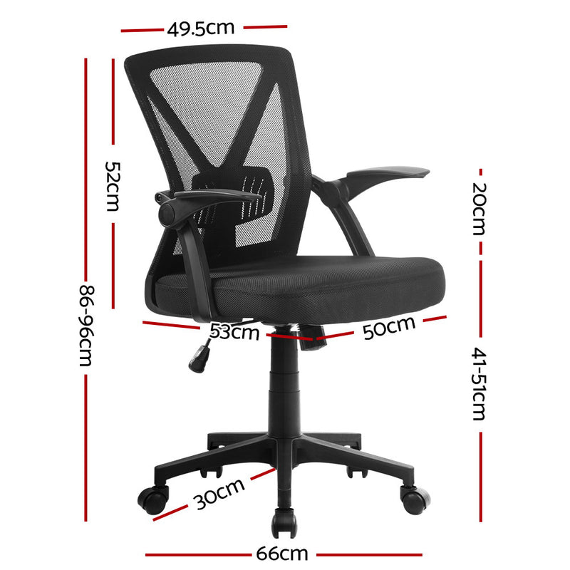 Mesh Office Chair Mid Back Black