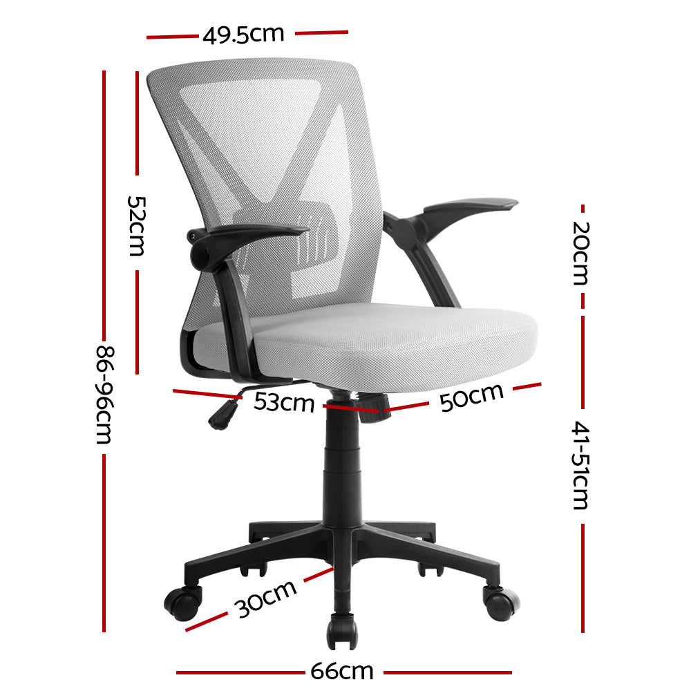 Mesh Office Chair Mid Back Grey