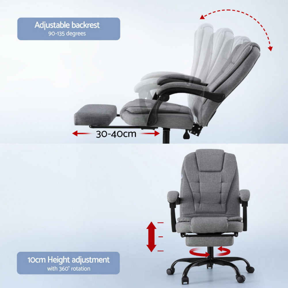 Office Chair Executive Fabric Seat Racing Computer Desk Chairs Footrest